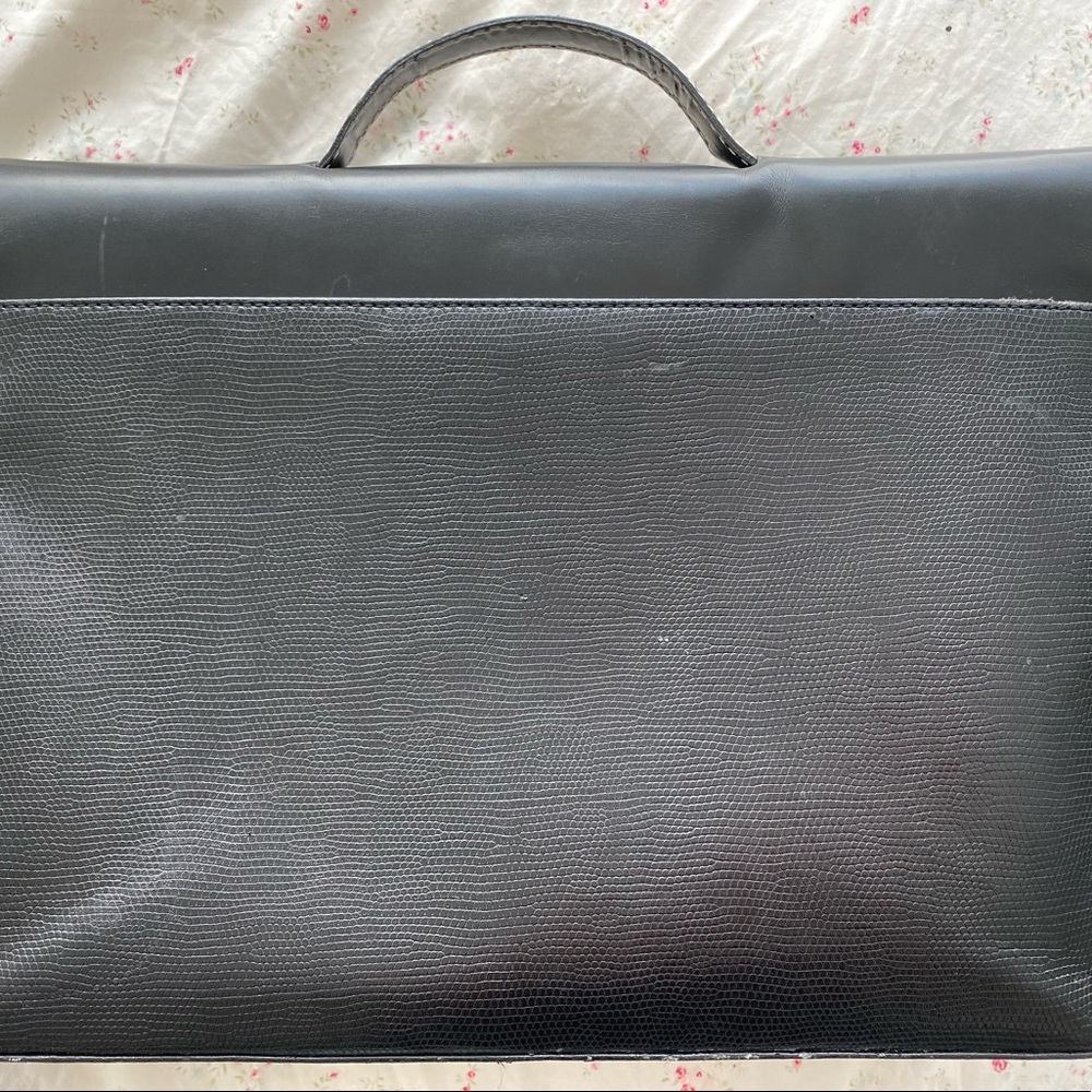 Lancel leather authentic briefcase/handbag retails over $2,500.00 black & Red!